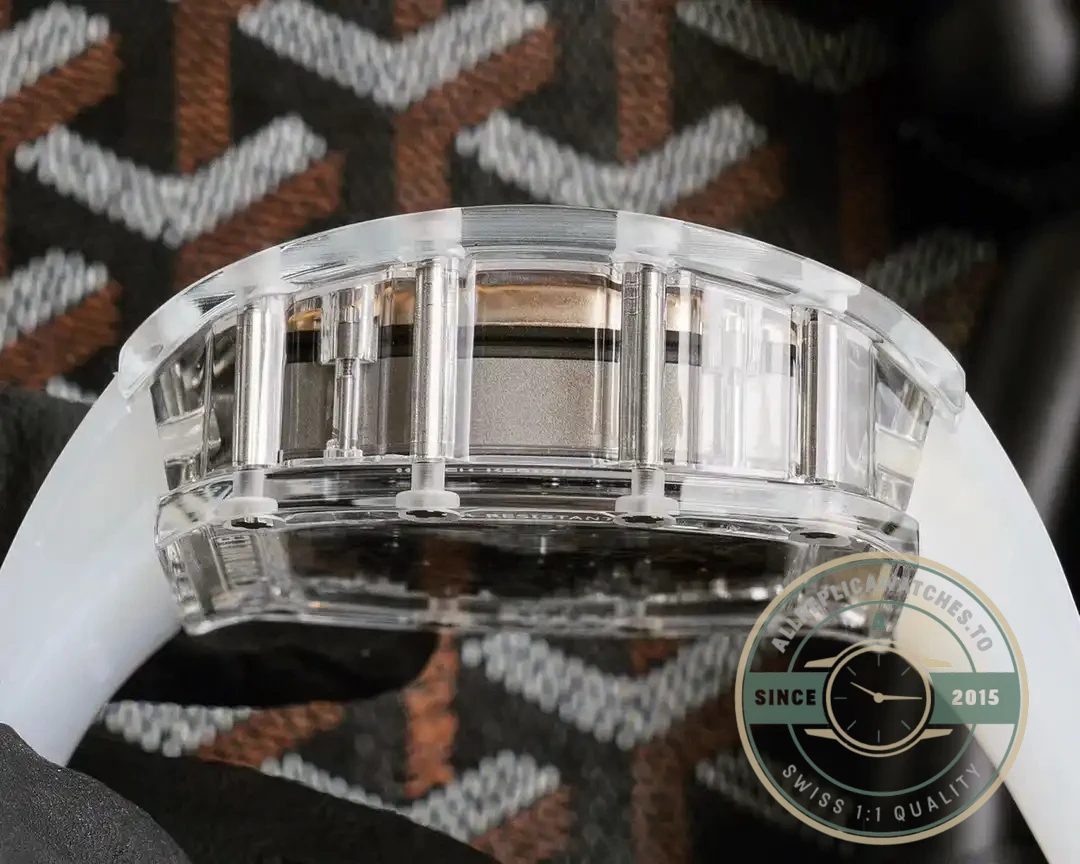 Replica Richard Mille 055 Glass Transparent Gold Bezel - 1:1 Swiss Replica Watch