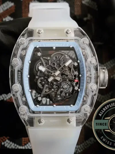 Replica Richard Mille 055 Glass Transparent Gold Bezel - Top-Tier Swiss Replica Watch