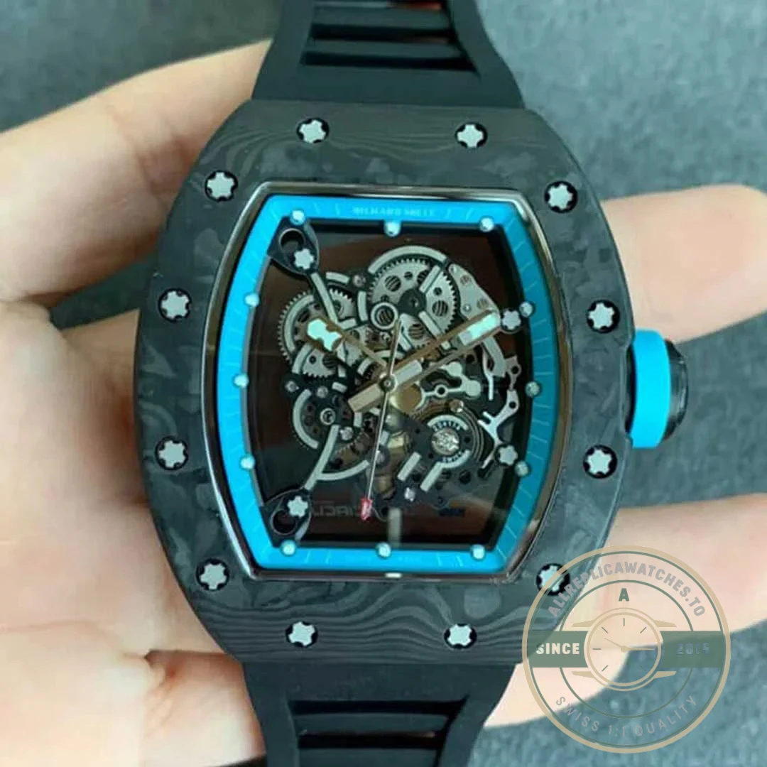 Replica Richard Mille 055 V2 Carbon Fiber Skeleton Dial - Affordable Luxury Replica Timepiece