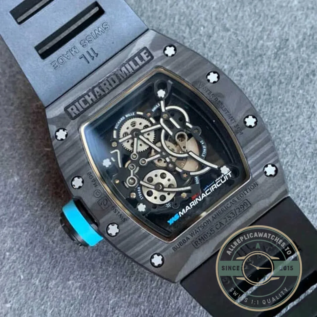 Replica Richard Mille 055 V2 Carbon Fiber Skeleton Dial - Swiss-Made Clone Watch