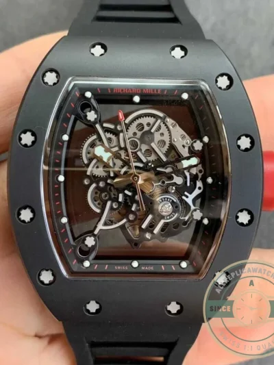 Replica Richard Mille 055 V2 Ceramic Black Strap - Factory Super Clone Watch