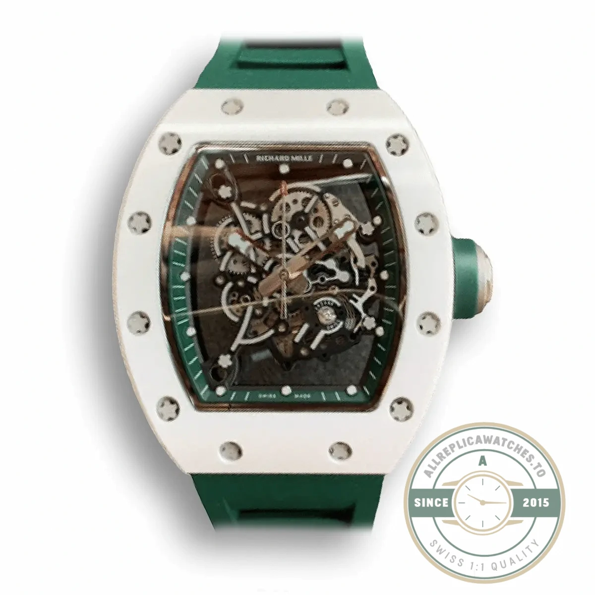 Replica Richard Mille 055 V2 Ceramic Green Strap - Affordable Luxury Replica Timepiece