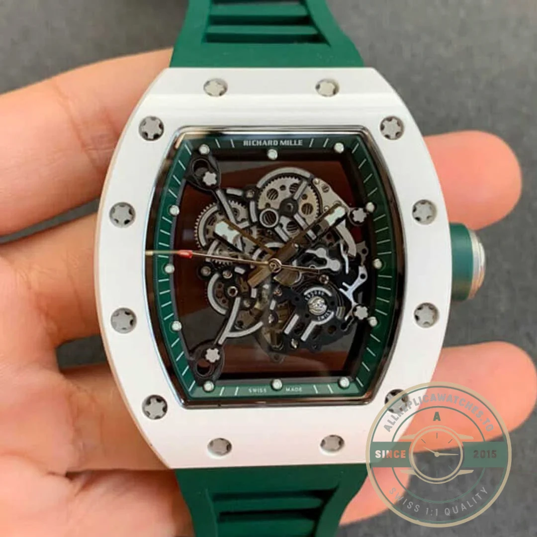 Replica Richard Mille 055 V2 Ceramic Green Strap - Budget Luxury Replica Watch