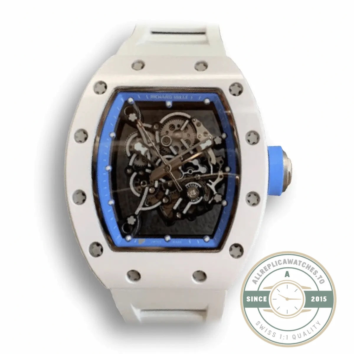 Replica Richard Mille 055 V2 White Strap - Factory Super Clone Watch