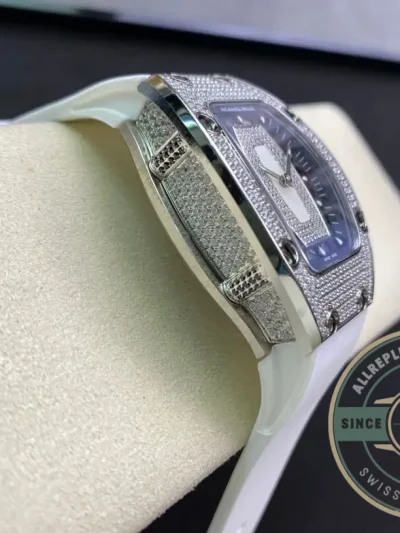 Replica Richard Mille 07-01 Diamond Case White Strap - Top-Tier Swiss Replica Watch