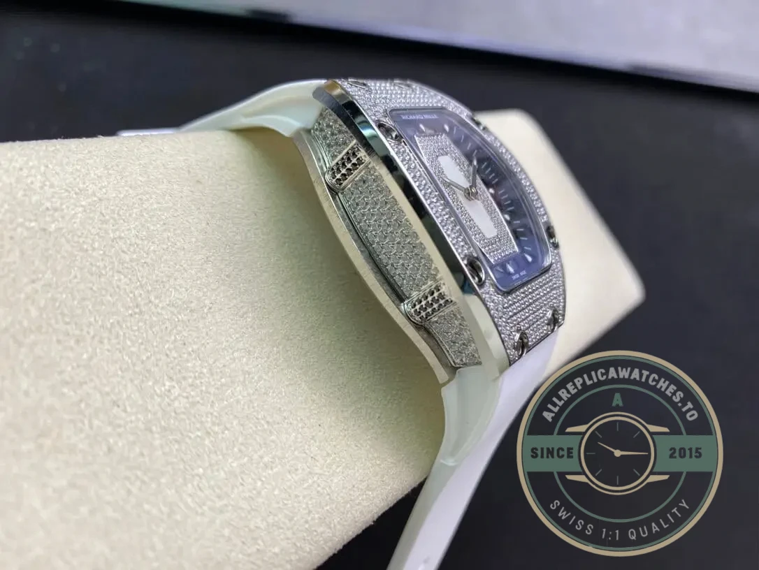 Replica Richard Mille 07-01 Diamond Case White Strap - Top-Tier Swiss Replica Watch