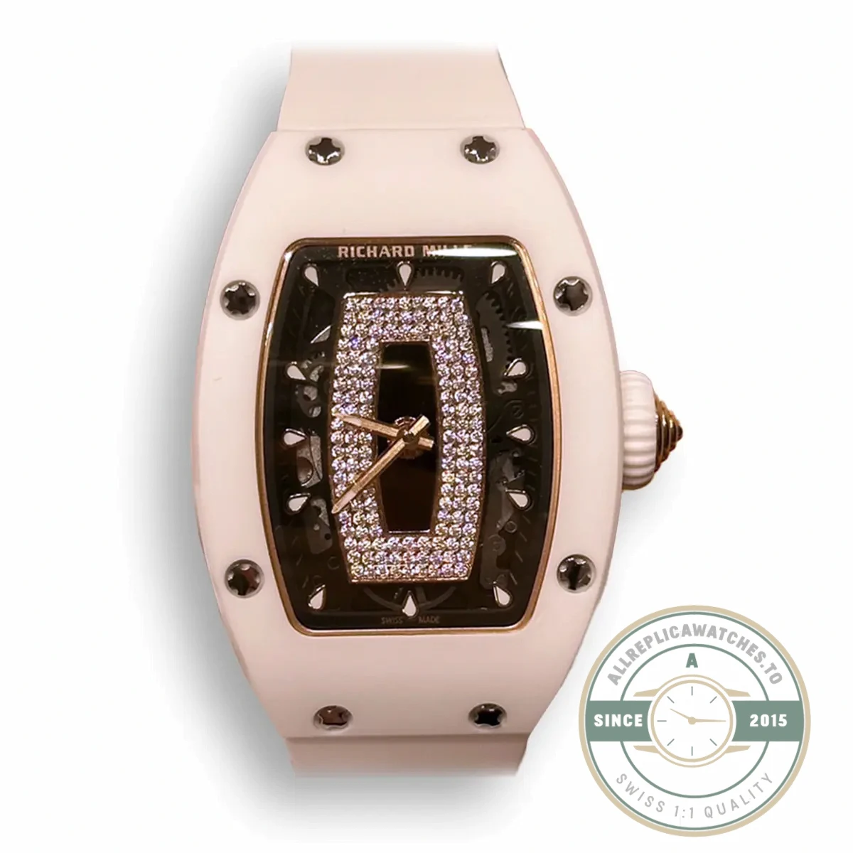 Replica Richard Mille 07-01 White Ceramic Black Lips - Swiss Movement Replica Watch