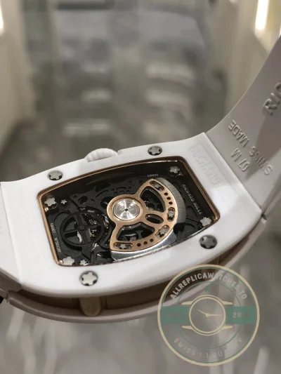 Replica Richard Mille 07-01 White Ceramic & Rose Gold With Diamonds White Dial - Affordable Luxury Replica Timepiece