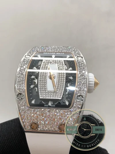 Replica Richard Mille 07-01 White Gold White Rubber Strap - Budget Luxury Replica Watch