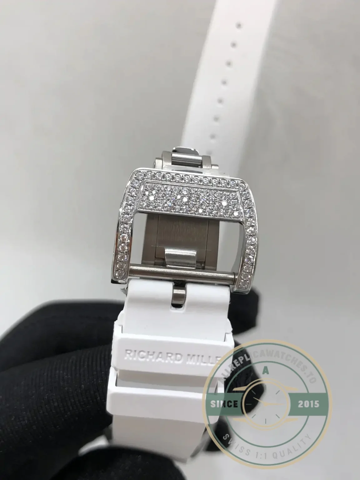 Replica Richard Mille 07-01 White Gold White Rubber Strap - Premium Super Clone Watch