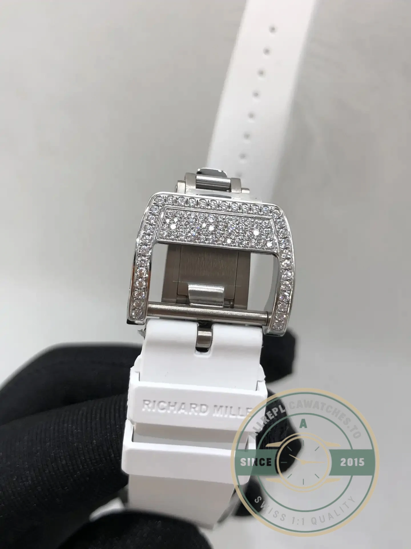 Replica Richard Mille 07-01 White Gold White Rubber Strap - Premium Super Clone Watch