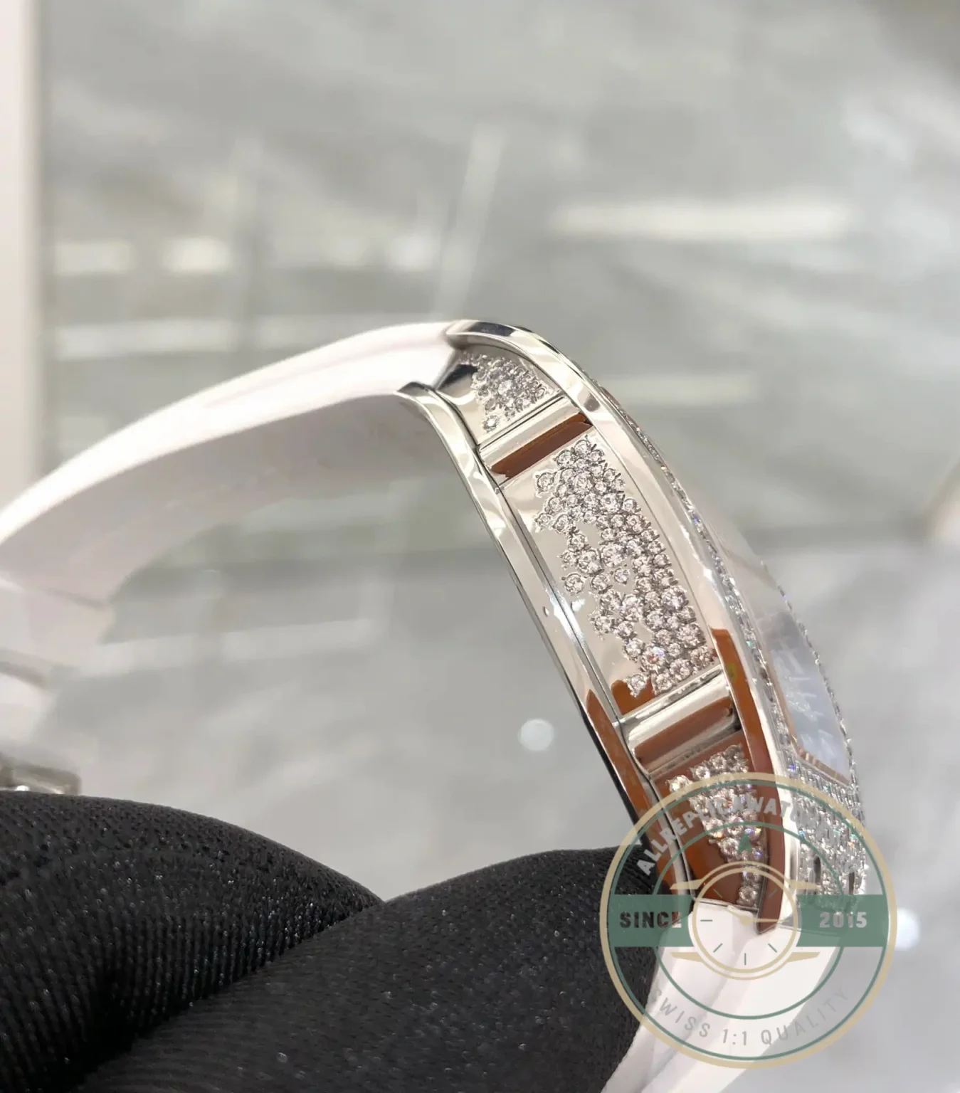 Replica Richard Mille 07-01 White Gold White Rubber Strap - Swiss-Made Clone Watch