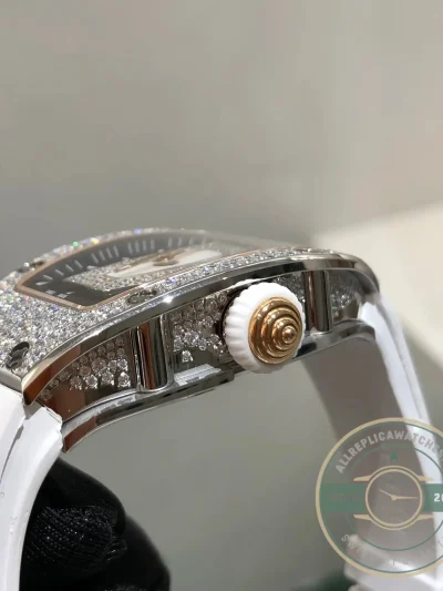 Replica Richard Mille 07-01 White Gold White Rubber Strap - Budget Luxury Replica Watch