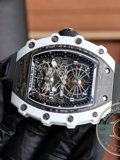 Replica Richard Mille 21-02 V2 Black Rubber Strap - Swiss Movement Replica Watch