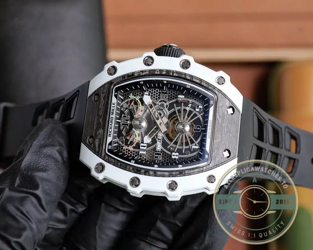 Replica Richard Mille 21-02 V2 Black Rubber Strap - Swiss Movement Replica Watch