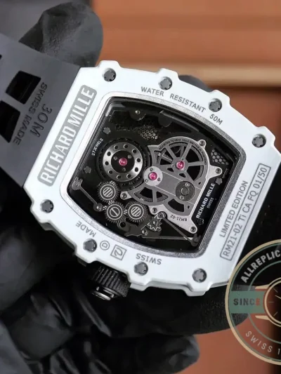 Replica Richard Mille 21-02 V2 Black Rubber Strap - Swiss Movement Replica Watch
