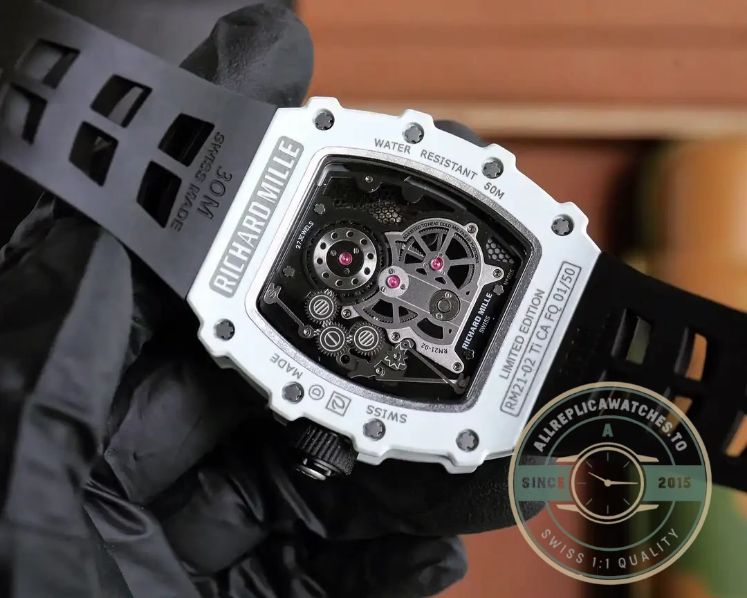 Replica Richard Mille 21-02 V2 Black Rubber Strap - Swiss Movement Replica Watch