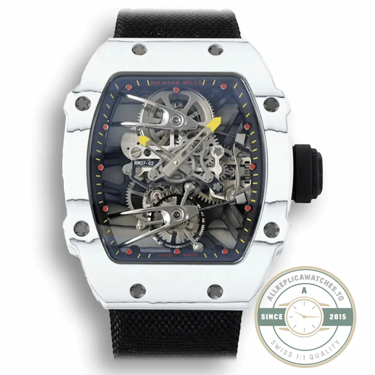 Replica Richard Mille 27-02 Rafael Nadal Tourbillon Black Strap - Affordable Luxury Replica Timepiece