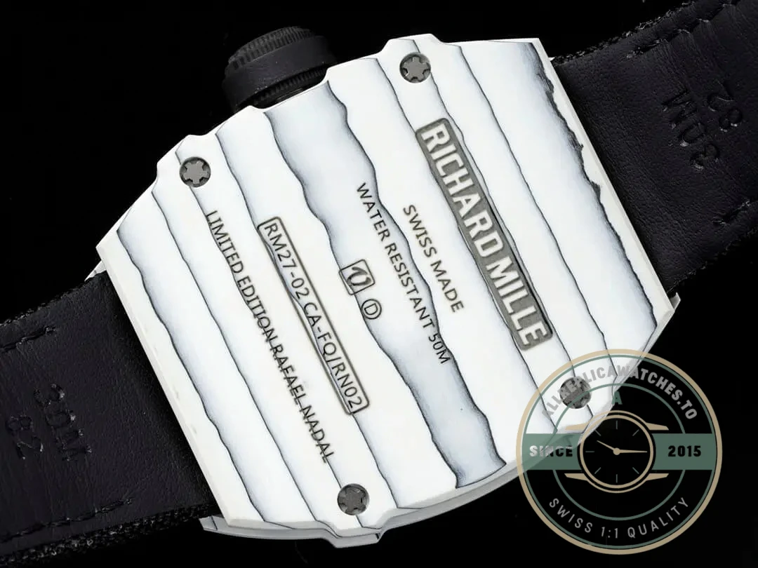 Replica Richard Mille 27-02 Rafael Nadal Tourbillon Black Strap - Swiss Movement Replica Watch