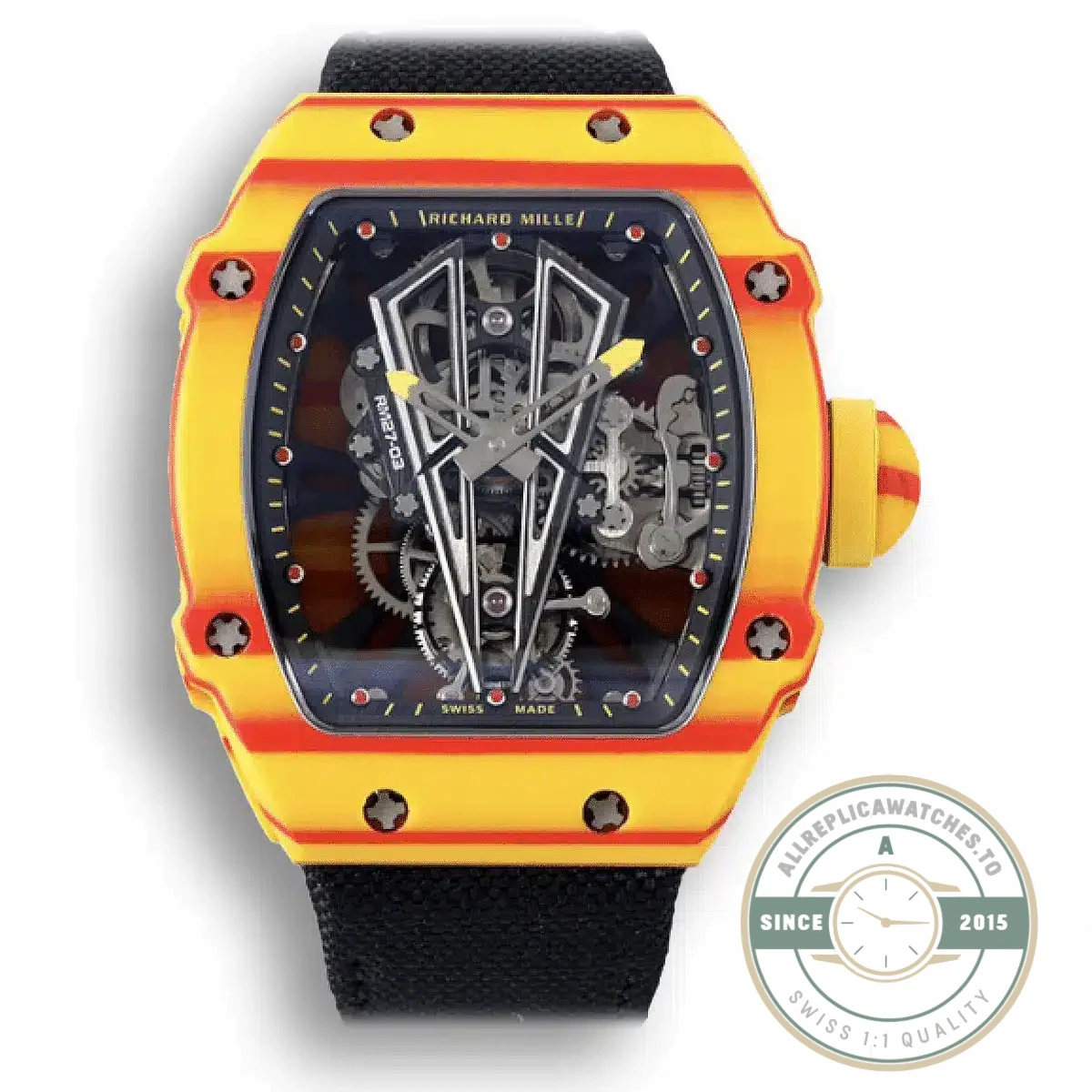 Replica Richard Mille 27-03 Rafael Nadal Tourbillon Black Strap - Swiss-Made Clone Watch