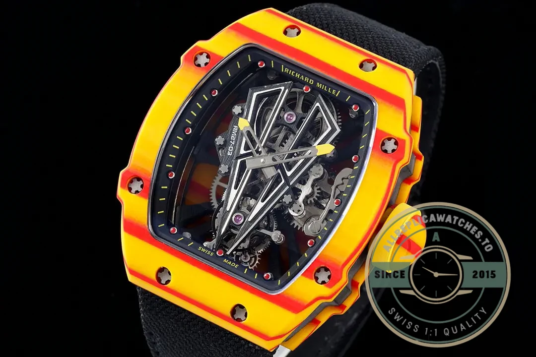 Replica Richard Mille 27-03 Rafael Nadal Tourbillon Black Strap - Factory Super Clone Watch