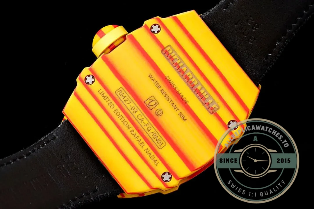 Replica Richard Mille 27-03 Rafael Nadal Tourbillon Black Strap - 1:1 Swiss Replica Watch