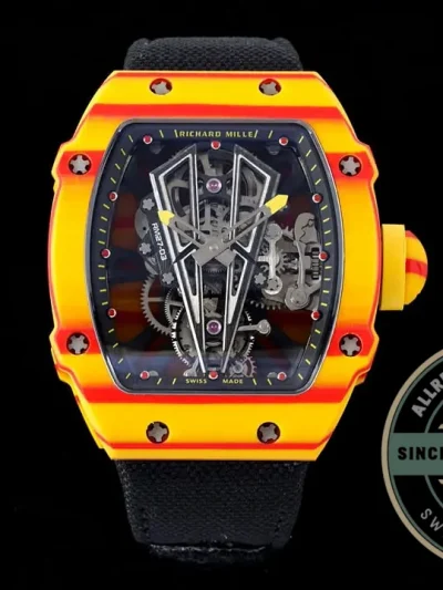 Replica Richard Mille 27-03 Rafael Nadal Tourbillon Black Strap - Budget Luxury Replica Watch