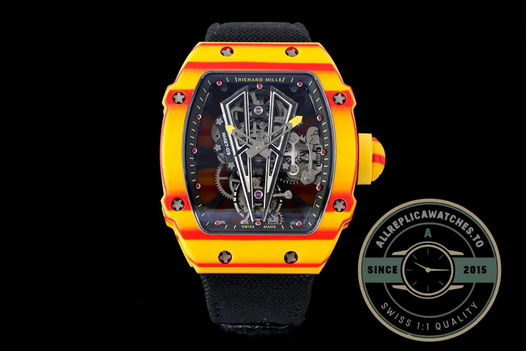 Replica Richard Mille 27-03 Rafael Nadal Tourbillon Black Strap - Budget Luxury Replica Watch