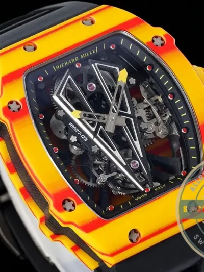 Superclone Richard Mille 27-03 Rafael Nadal Tourbillon Black Rubber Strap - Best Quality Replica Watch