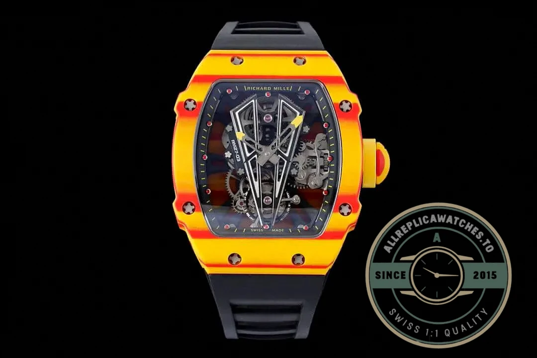 Superclone Richard Mille 27-03 Rafael Nadal Tourbillon Black Rubber Strap - 1:1 Swiss Replica Watch