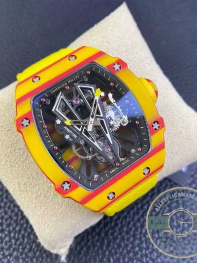 Replica Richard Mille 27-03 Rafael Nadal Tourbillon Yellow Strap - 1:1 Swiss Replica Watch