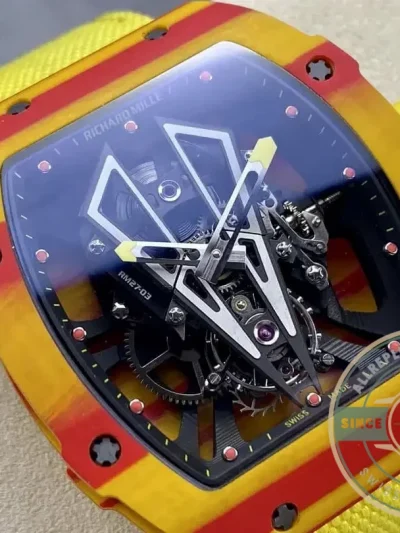 Replica Richard Mille 27-03 Tourbillon Yellow Strap - Top-Tier Swiss Replica Watch
