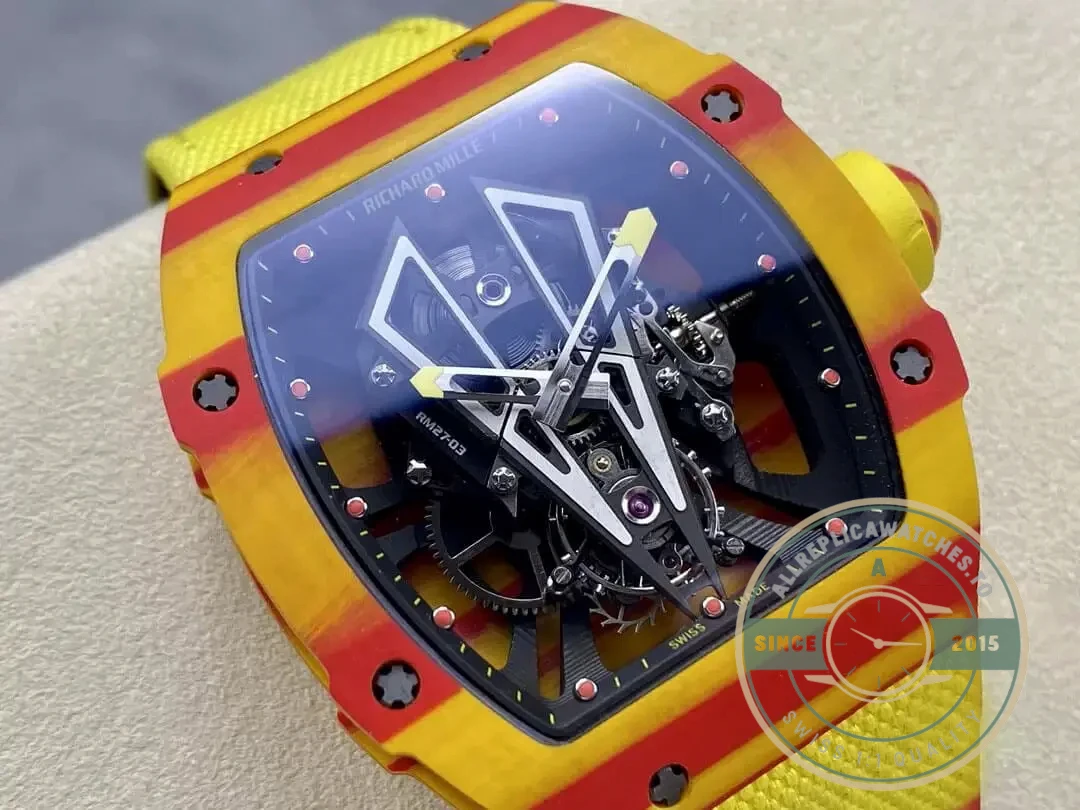 Replica Richard Mille 27-03 Tourbillon Yellow Strap - Top-Tier Swiss Replica Watch