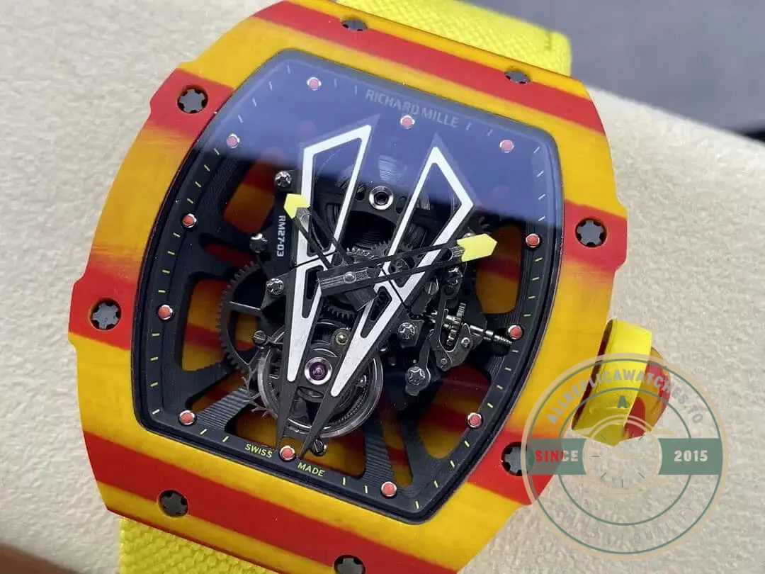 Replica Richard Mille 27-03 Tourbillon Yellow Strap - Affordable Luxury Replica Timepiece