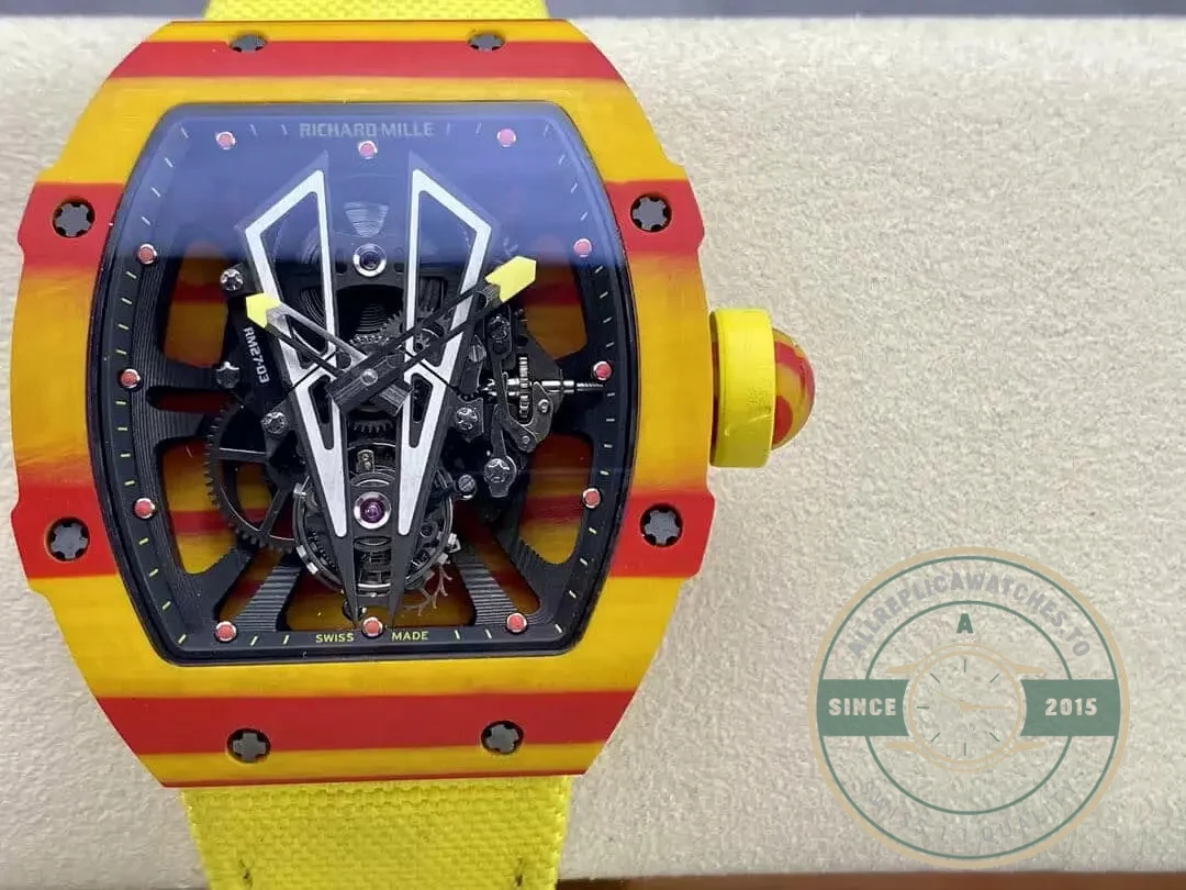 Replica Richard Mille 27-03 Tourbillon Yellow Strap - High-Grade Replica Watch
