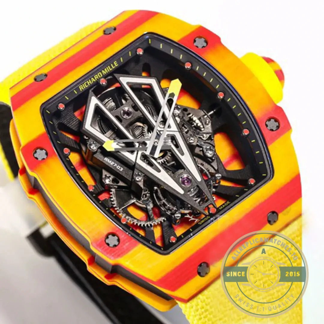Replica Richard Mille 27-03 Tourbillon Yellow Strap - Affordable Super Clone Watch