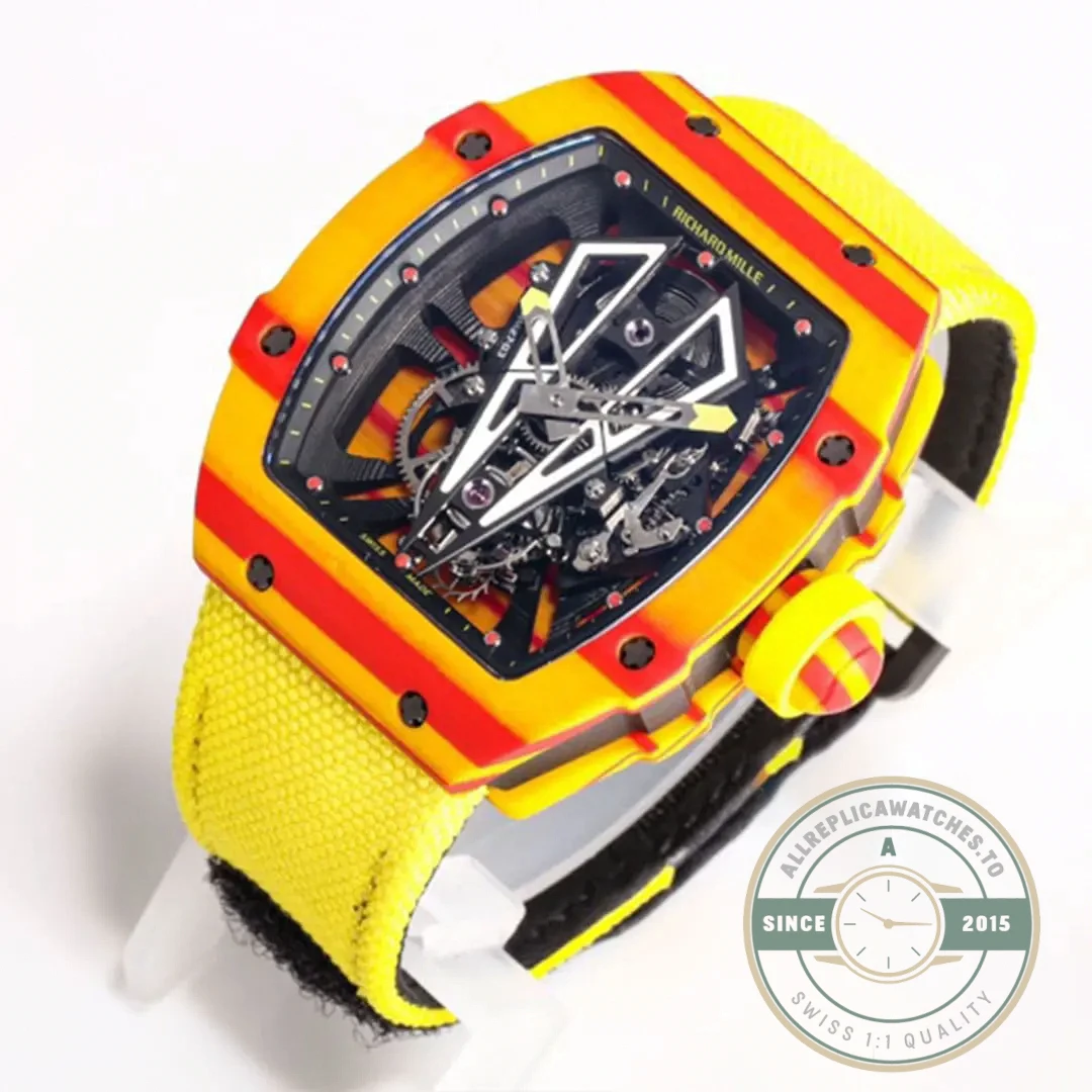 Replica Richard Mille 27-03 Tourbillon Yellow Strap - Swiss Movement Replica Watch