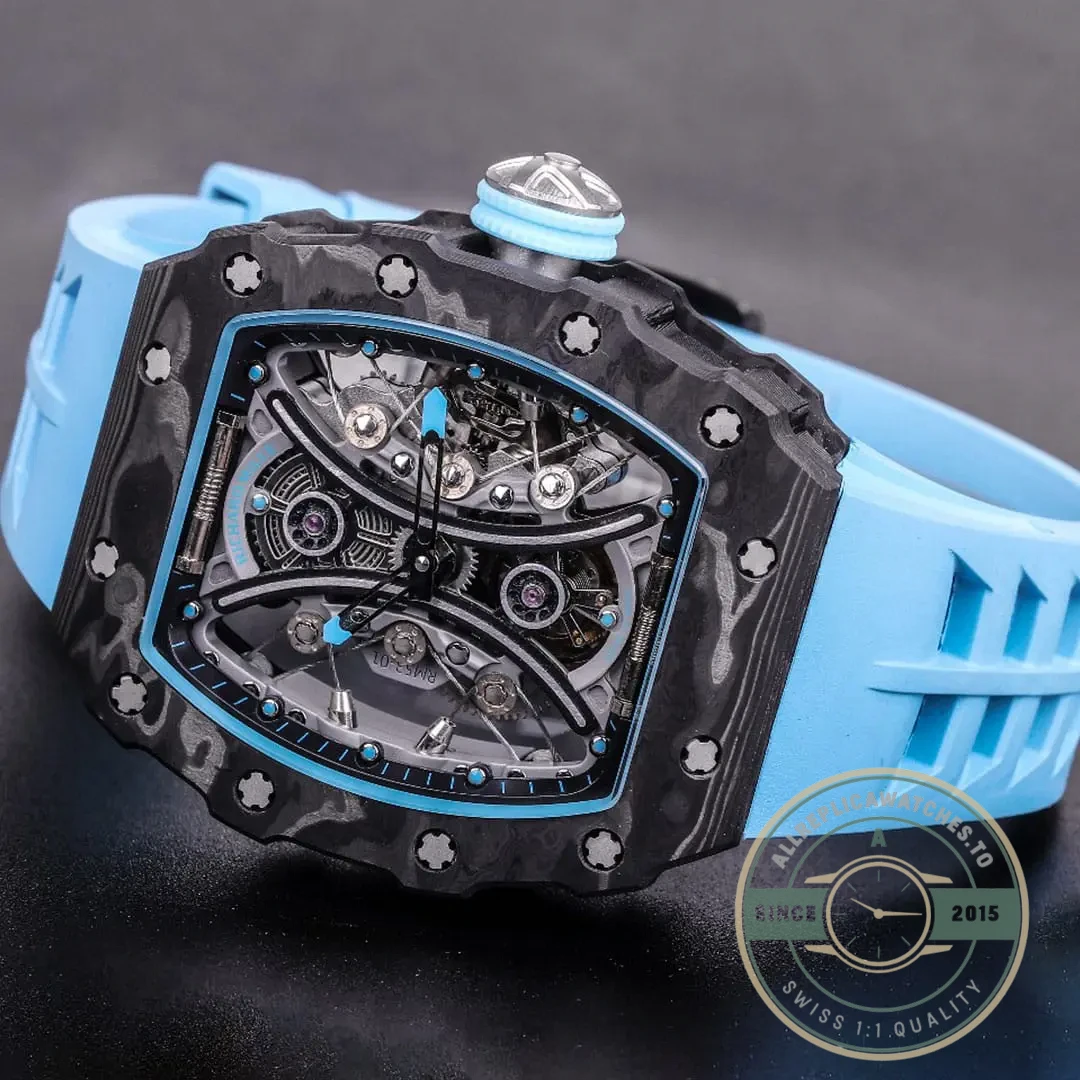 Replica Richard Mille 53-01 Black Carbon Swiss Tourbillon Movement - Budget Luxury Replica Watch