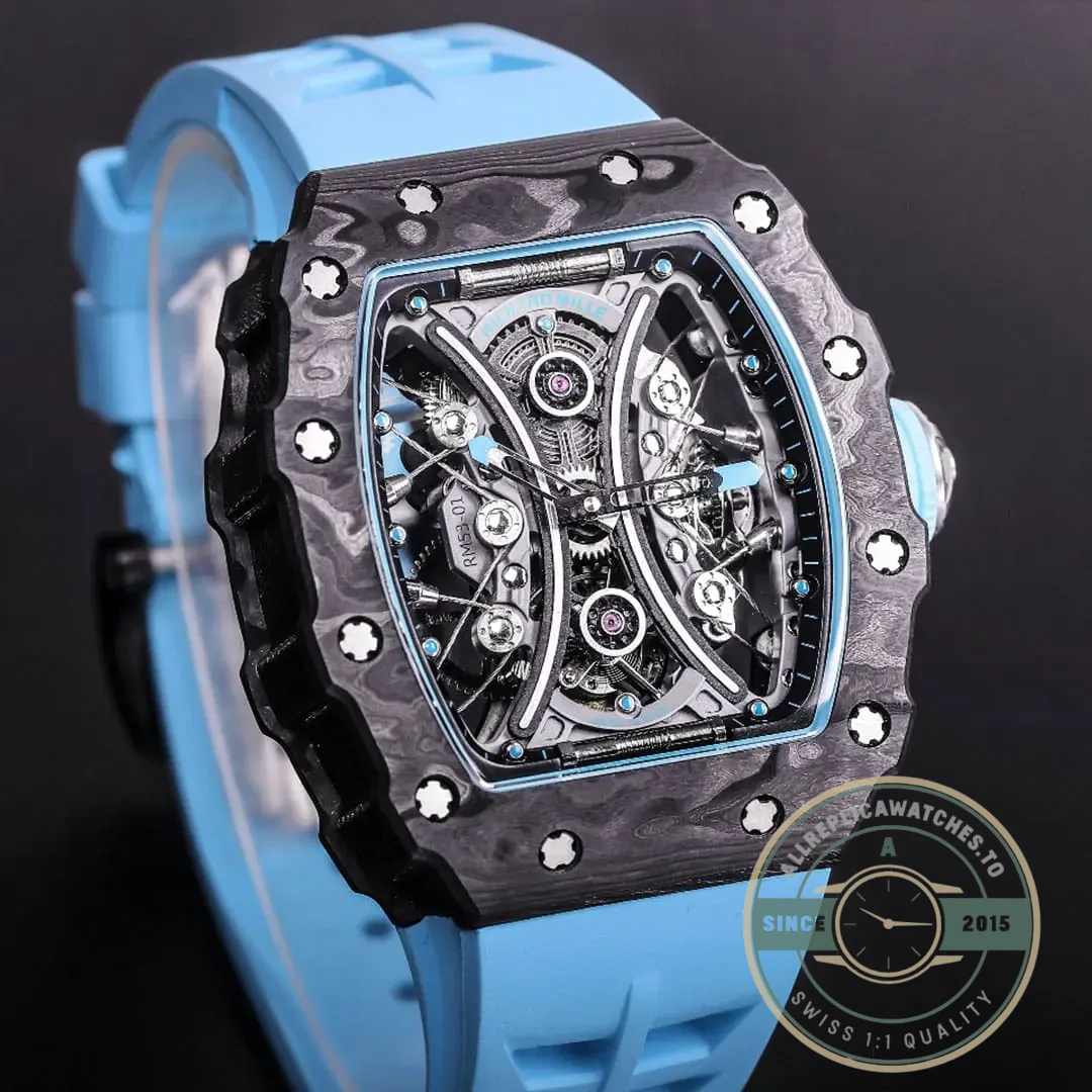 Replica Richard Mille 53-01 Black Carbon Swiss Tourbillon Movement - Top-Tier Swiss Replica Watch