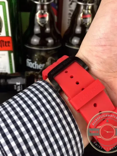 Replica Richard Mille 53-01 Case Black Carbon Strap Rubber Red - 1:1 Swiss Replica Watch