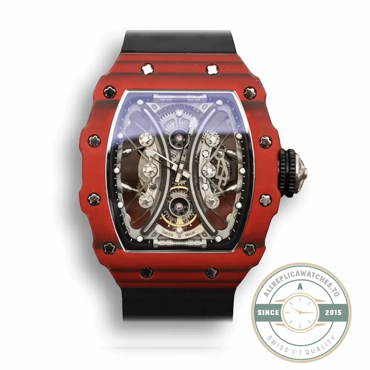 Replica Richard Mille 53-01 Tpt Carbon Fiber Black Strap - Best Quality Replica Watch