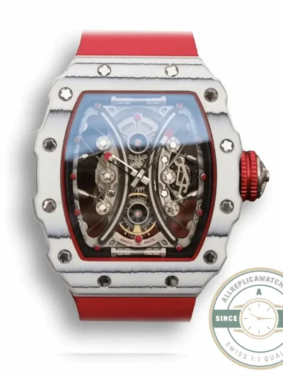Replica Richard Mille 53-01 Tpt Carbon Fiber Red Strap - High-Grade Replica Watch