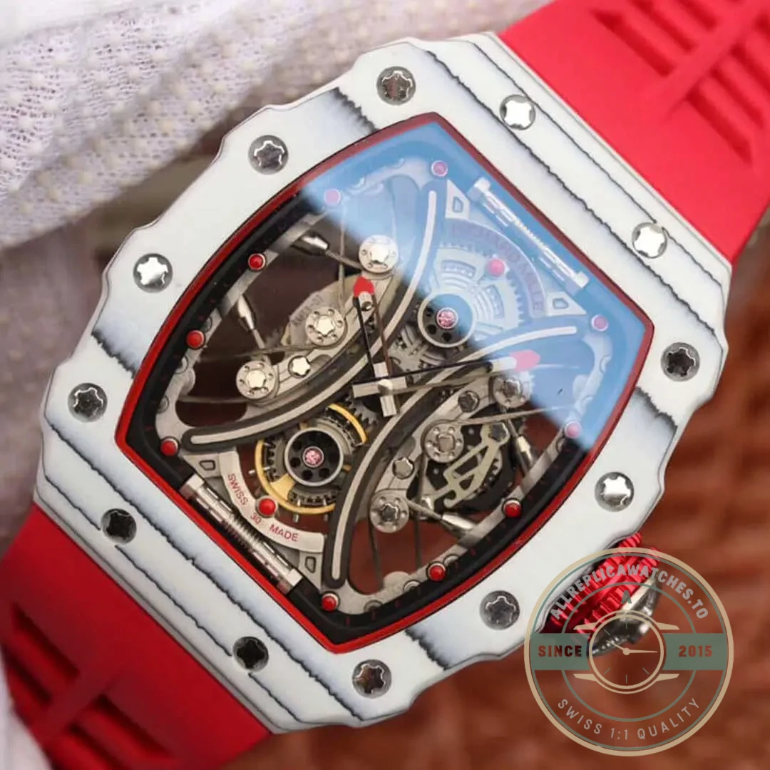 Replica Richard Mille 53-01 Tpt Carbon Fiber Red Strap - Budget Luxury Replica Watch