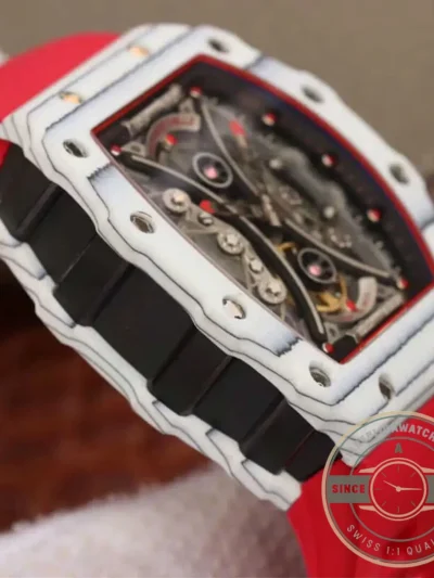 Replica Richard Mille 53-01 Tpt Carbon Fiber Red Strap - Swiss-Made Clone Watch