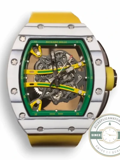 Replica Richard Mille 61-01 Yohan Blake Gray Yellow Strap - Budget Luxury Replica Watch