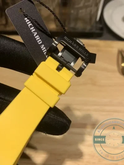 Replica Richard Mille 61-01 Yohan Blake Gray Yellow Strap - Swiss-Made Clone Watch