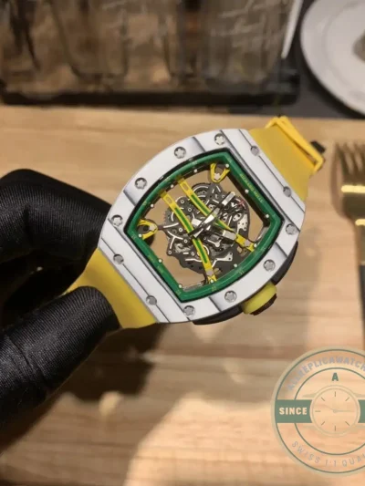 Replica Richard Mille 61-01 Yohan Blake Gray Yellow Strap - Top-Tier Swiss Replica Watch