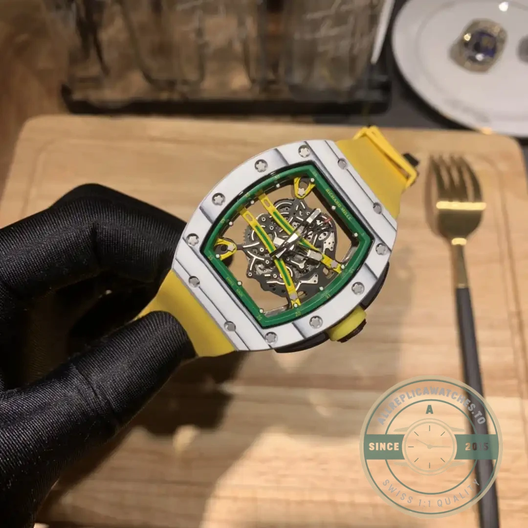Replica Richard Mille 61-01 Yohan Blake Gray Yellow Strap - Top-Tier Swiss Replica Watch