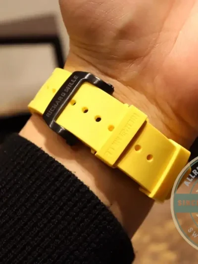 Replica Richard Mille035 Bb Factory Yellow Rubber Strap - Swiss-Made Clone Watch
