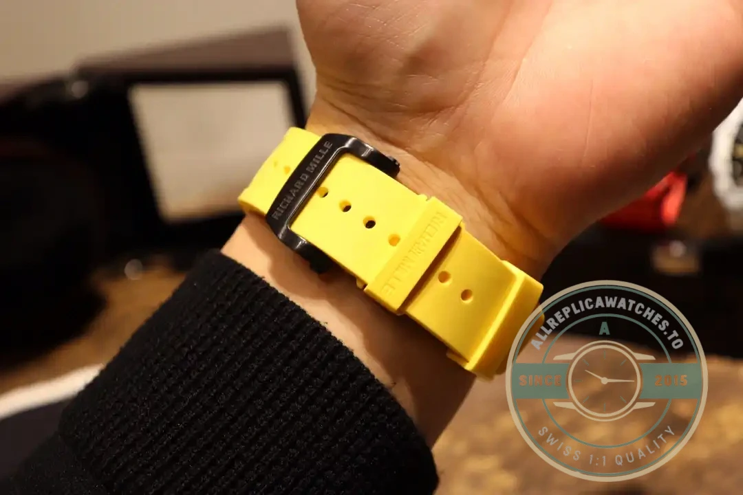 Replica Richard Mille035 Bb Factory Yellow Rubber Strap - Swiss-Made Clone Watch